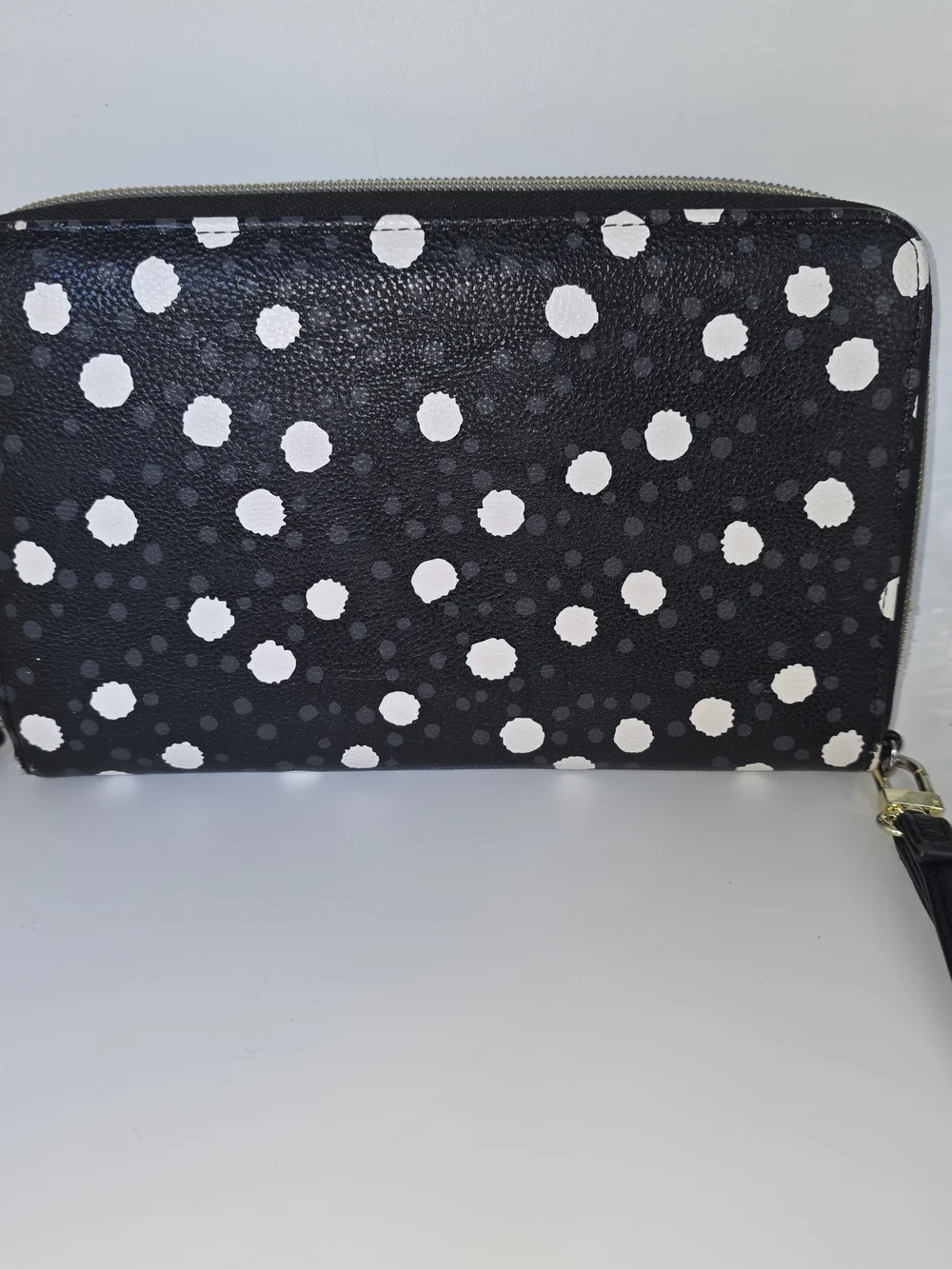 Betsy Johnson Polka Dot Heart Accent Wallet - White/Black